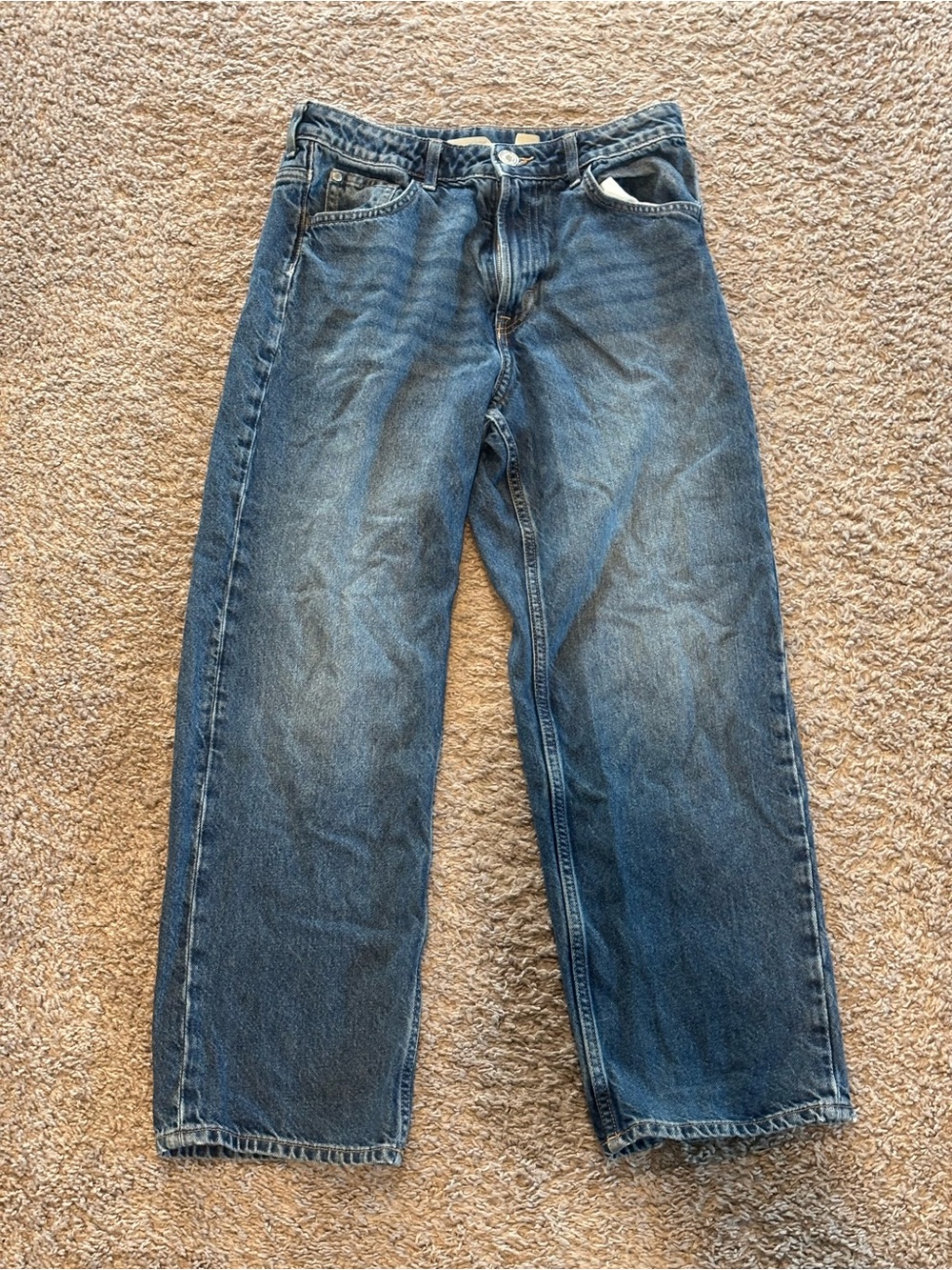 H&M Men's Relaxed Straight Blue Denim Jeans